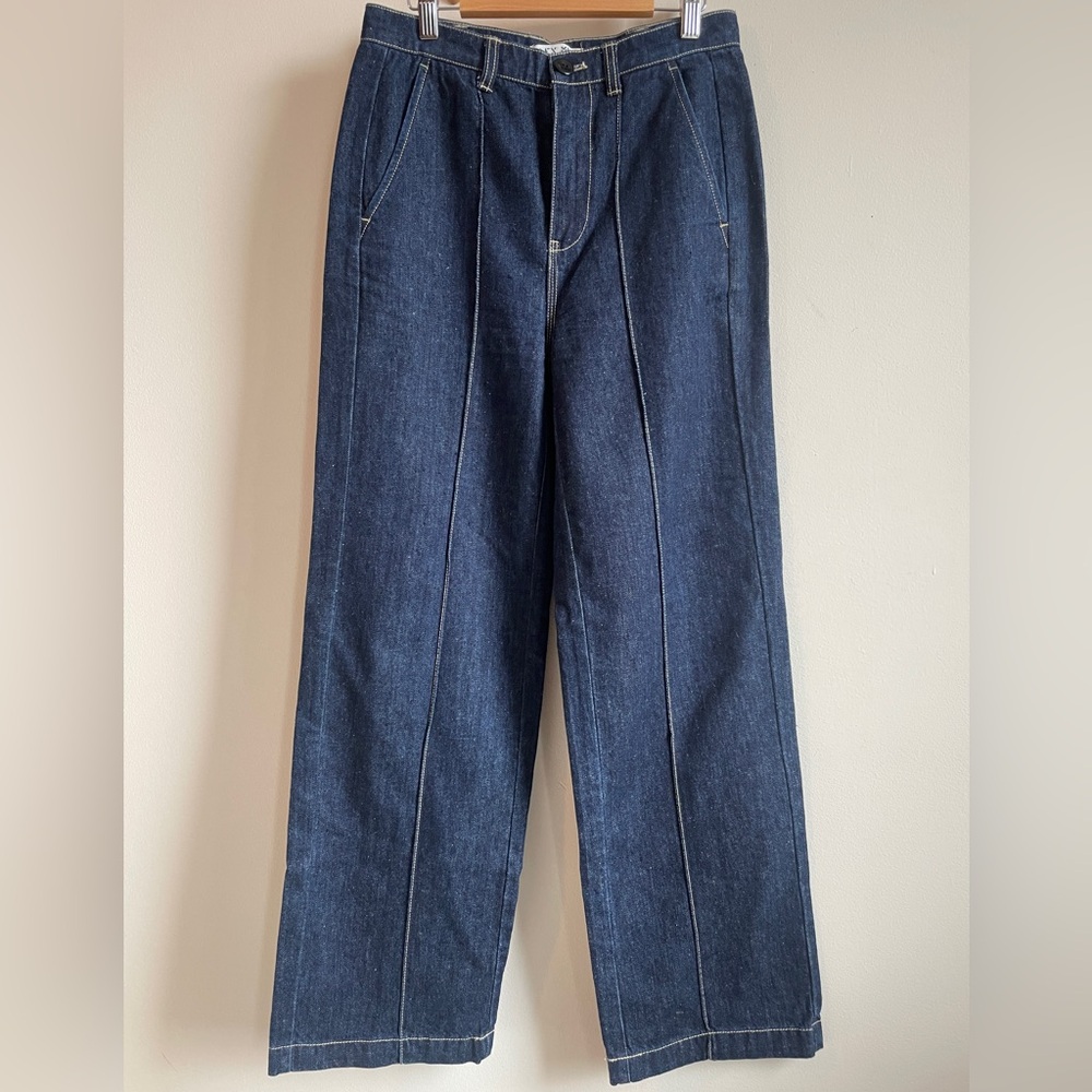 Alex Mill denim jeans high waisted size 2  28” waist wide leg workwear